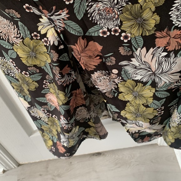 LOFT Floral Boho Maxi Column DRESS size 14 summer vacation travel brown cottage - Picture 5 of 12